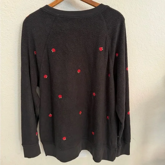 cozy retro coquette vintage VS pink embroidered Long Sleeve Sweatshirt Sz Small - Picture 5 of 9